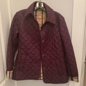 Purple Burberry Brit Quilted jacket